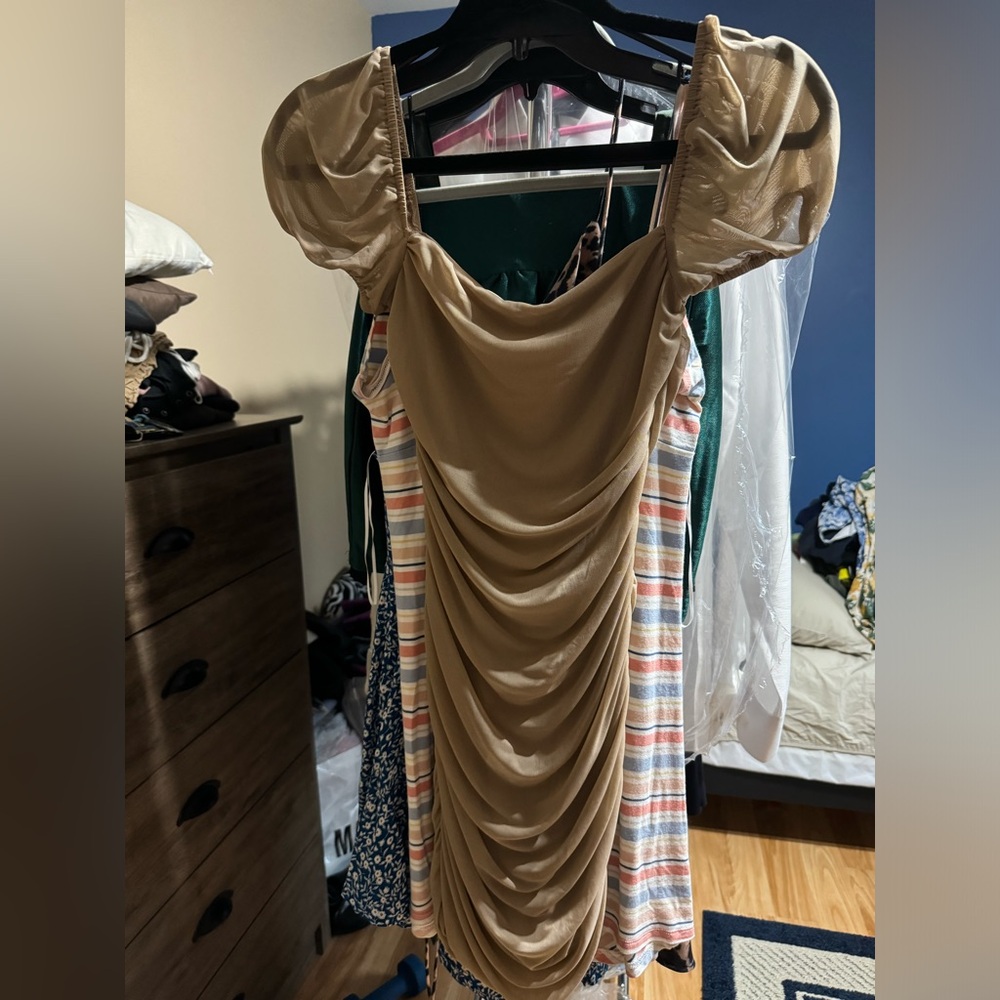 Tan short dress from princess polly